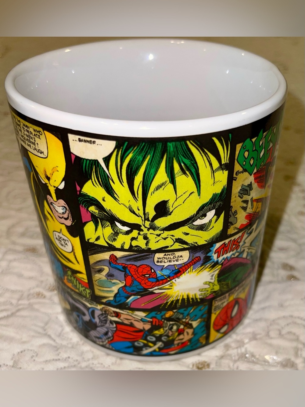 Marvel Comics strip by Vandor Llc coffee mug hulk Spider-Man